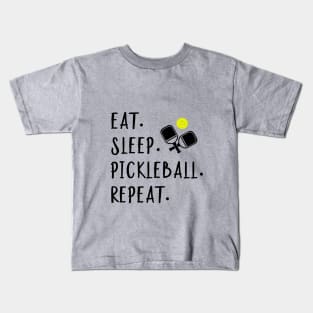 Eat Sleep Pickleball Repeat Funny Pickleball Player Kids T-Shirt